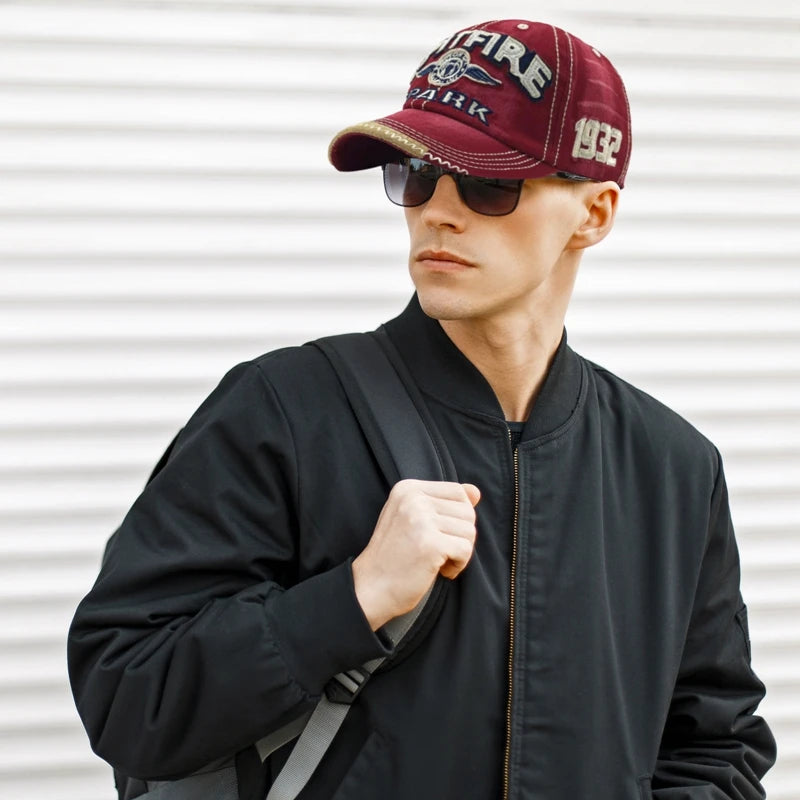 Men Hip Hop Rock Snapback Hat School Jeans Letter Printed Embroidered Baseball Cap Dance Cowboy Summer Women Club Party Visors
