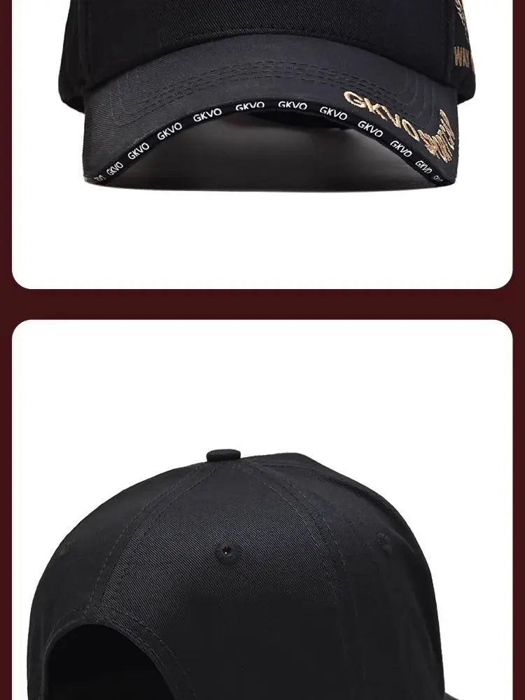 2024 New Four Seasons Tall Crown Men's Big Baseball Cap plus Size Shade Face Hat-Proof Peaked Cap