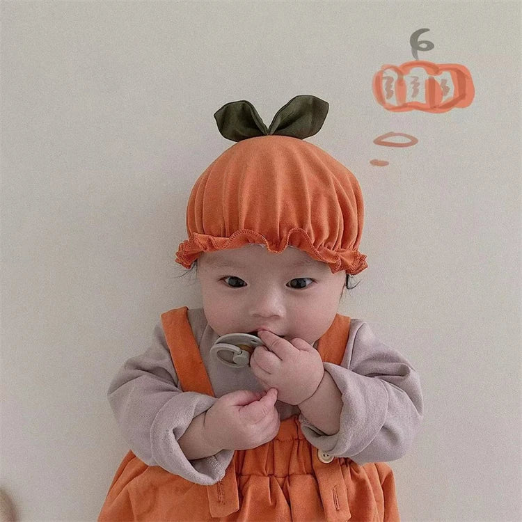 Baby Halloween Costumes Pumpkin Lantern Suspender Short Pants Hat 2pcs Sets Toddler Boys Girls jack-o'-lantern Outfits