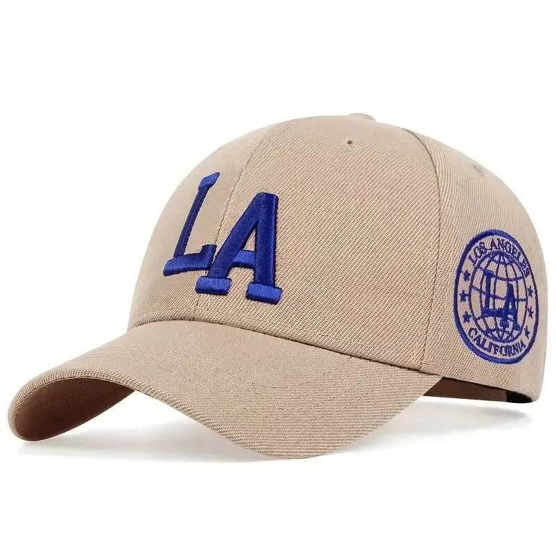 Unisex La Letter Embroidery Baseball Caps Spring and Autumn Outdoor Adjustable Casual Hats Sunscreen Hat