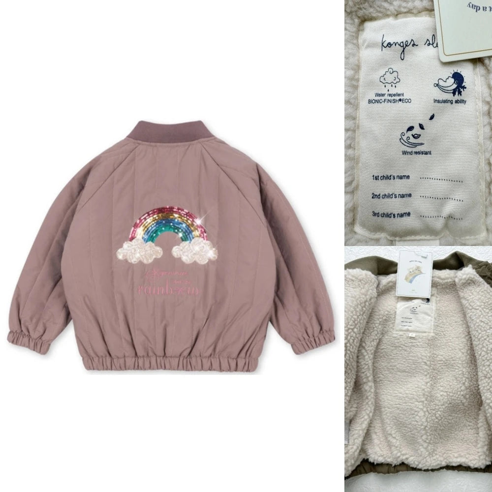 2025 KS Winter Baby Boys Cartoon Lambswool Jackets Kids Cotton Clothes Girls Jackets Outerwear Coats Boys Flight Suit Jackets