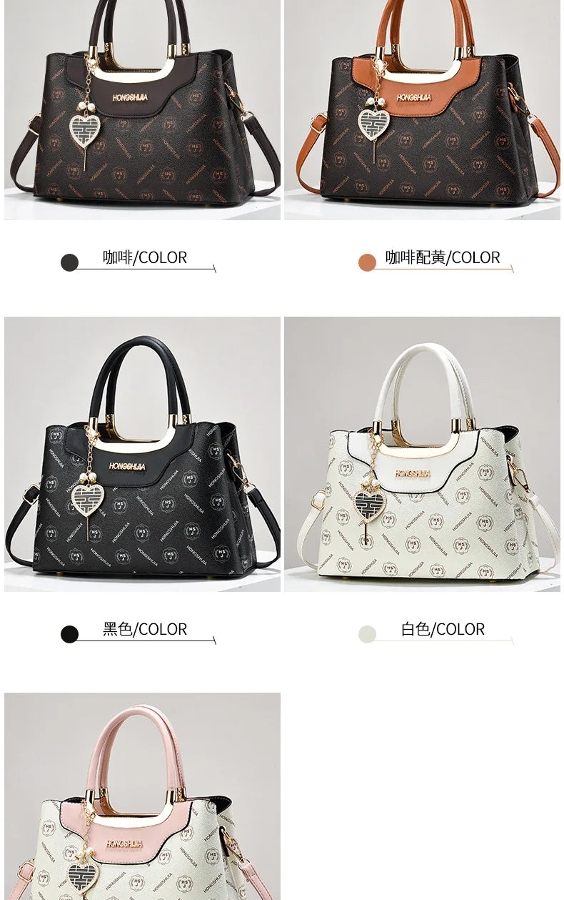 2024 New Women Luxury Handbag Purses Designer Leather Female Shoulder Crossbody Messenger Bags for Female Elegant Tote Sac