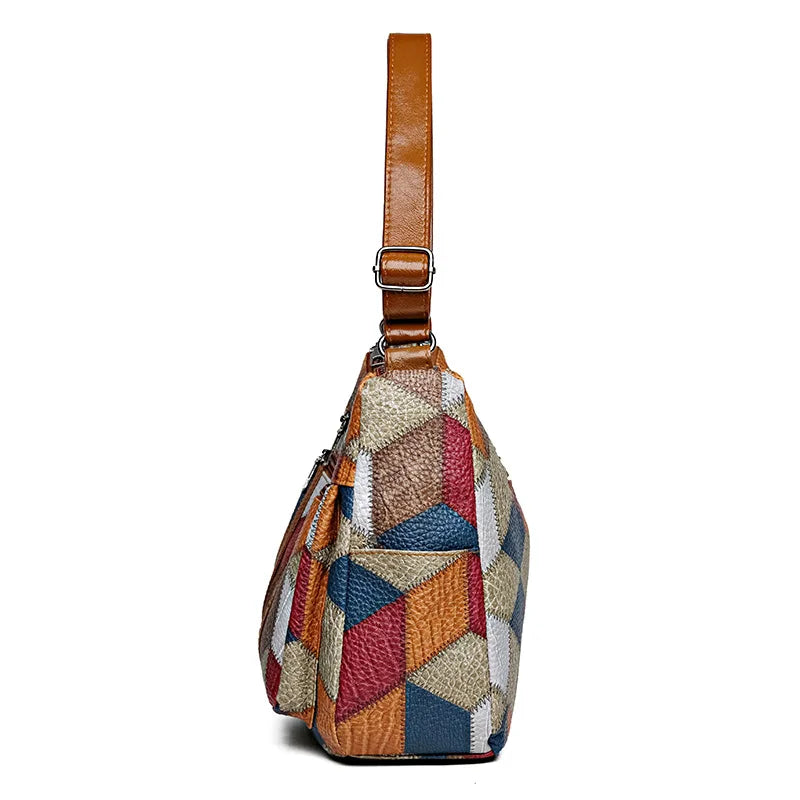 Women's Elegant Vintage Crossbody Bag Trendy HandBag Fashion Multi-pockets Shoulder Bag All-match Retro Crossbody Bag for Daily