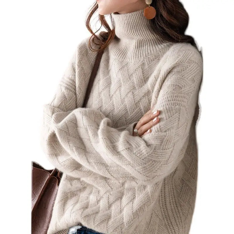 2024 New Women Loose Sweater Winter Casual Chic Cashmere Oversize Thick Sweater Pullovers Pullover Female Long Sleeve S-3XL