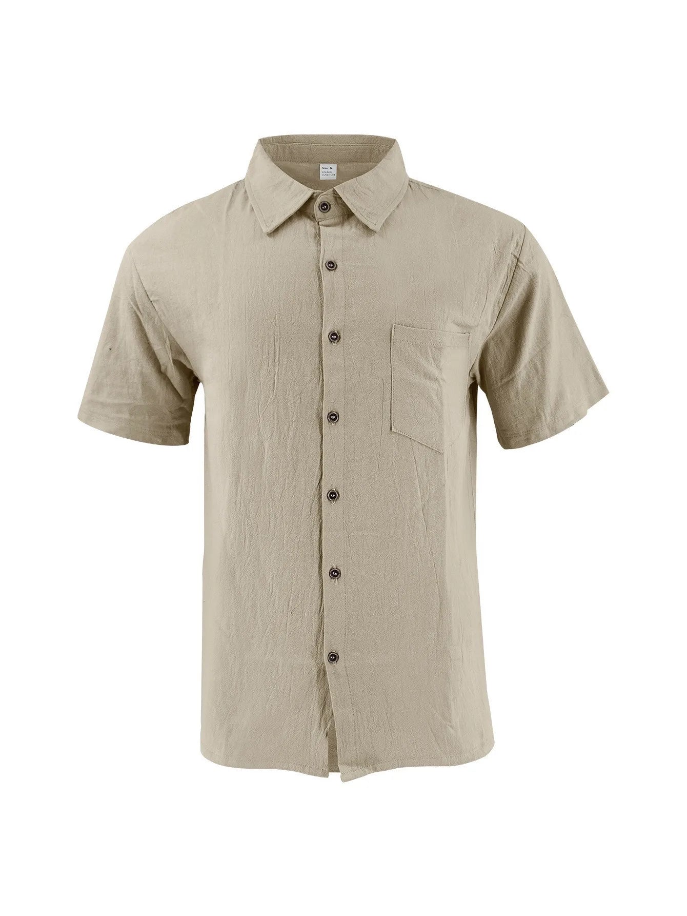 2026 New Men's Linen Casual Shirt Lightweight Breathable Button Down Pocket Design Loose Fit for Summer Outing