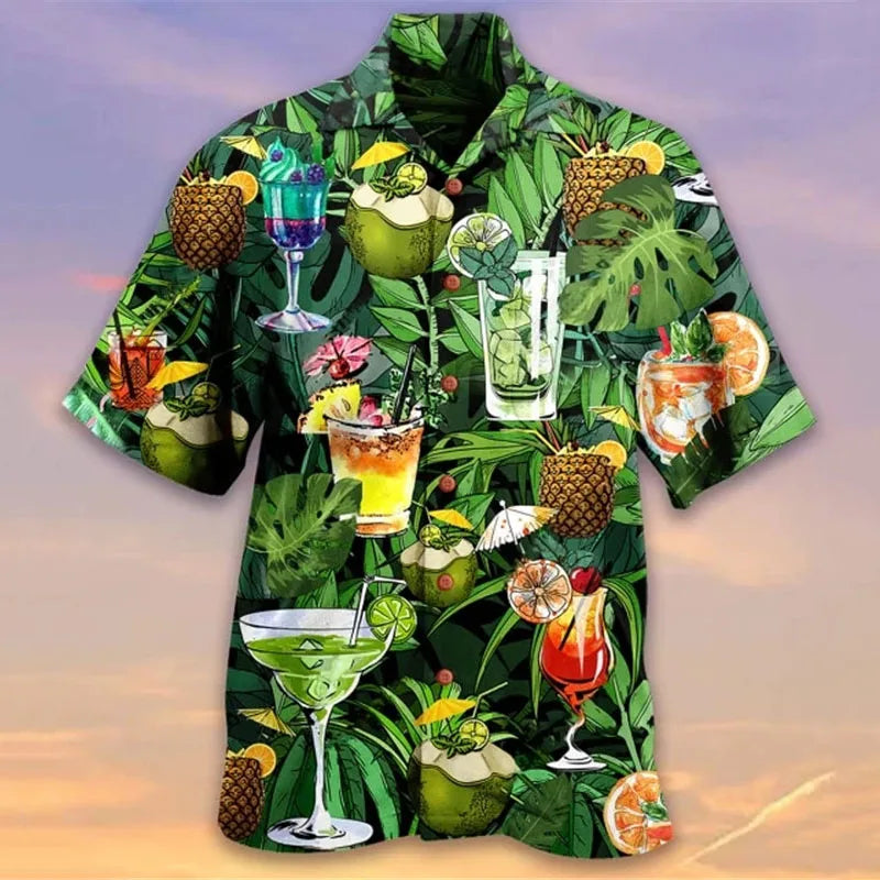 2026 Summer Loose Breathable 3D Print Trendy Cool Fashion Hawaiian Shirts Beach Party Tops Short Sleeves Summer Men's Shirts 5XL
