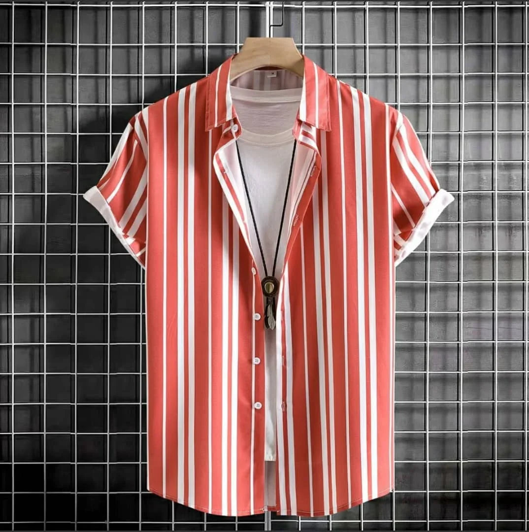 Stripe Men's Shirt Flower 2025 3d Print Shirt Casual Short-sleeved Tops Beach Party Shirts Man Hawaiian Shirt Male Clothes Loose