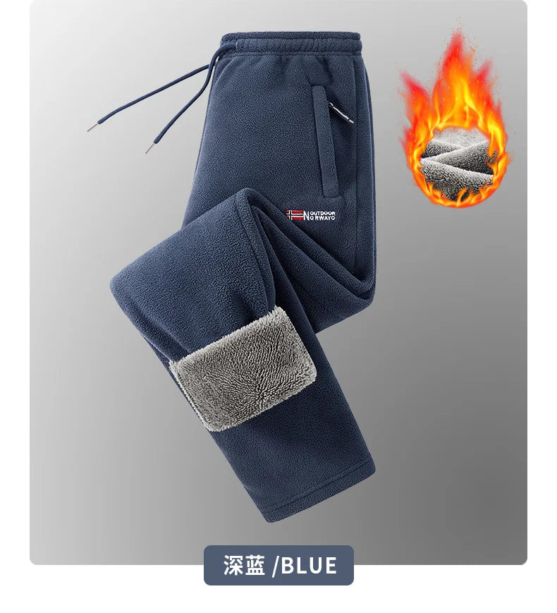 Winter Fleece Ski Pants Men's High Quality Extreme Cold Wool Thick Warm Trousers Women New 2025 Outdoor Camping Work Sweatpants
