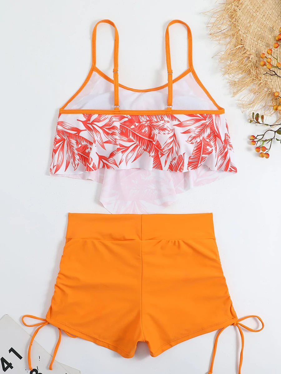 2025 Print Tankini Set 2 Piece Women Swimsuit Sexy High Waist Swimwear Female Bathers Bathing Swimming Suit Summer Beachwear