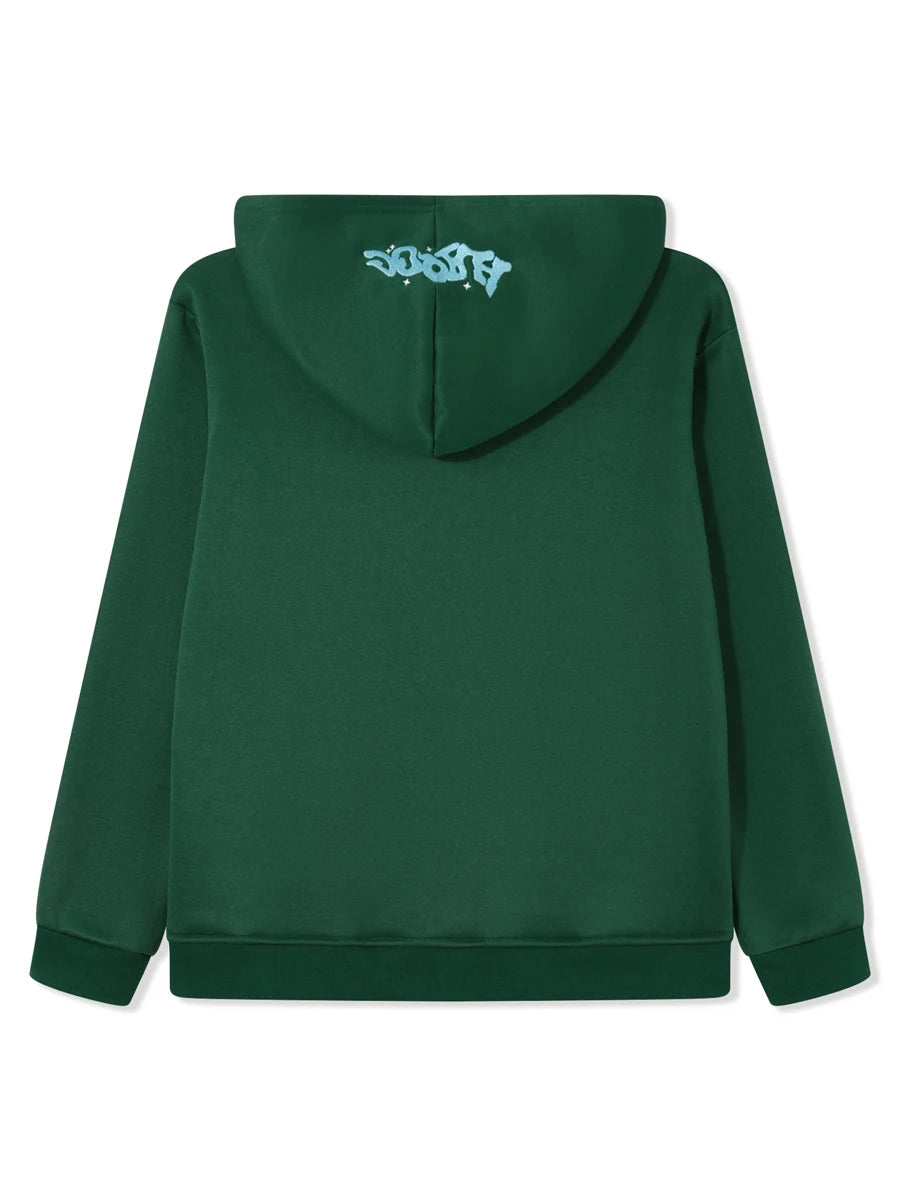 Men Women Hoodie Long Sleeve Letters Print Zipper Closure Sweatshirt Jacket with Pockets