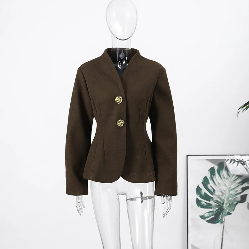 Chic Waist-cinched Blazer Skirt Women Set Elegant Long Sleeve Single Breasted Coat Hip Package Skirts Spring Lady 2 Pieces Sets