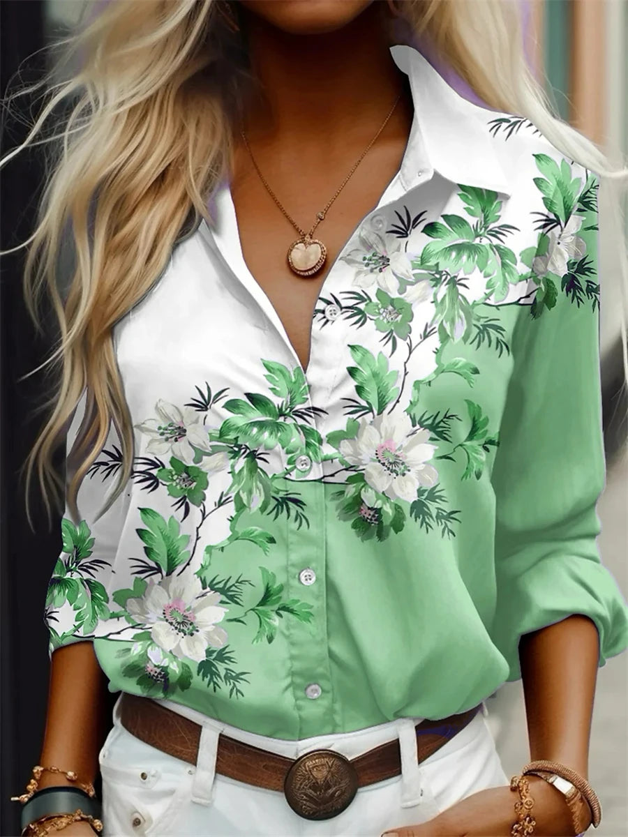 Women's shirt fashion shirt 3D printing high-definition pattern long-sleeved shirt daily casual shirt xs-6xl soft fabric