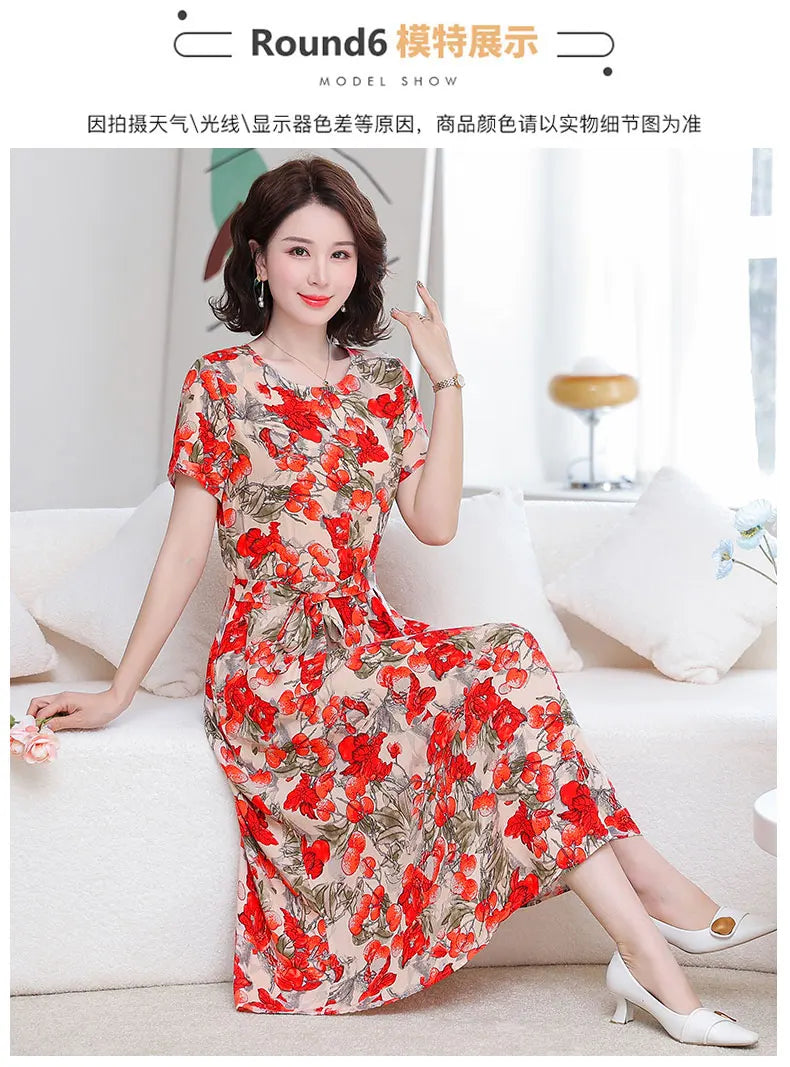 New Fashion Women Summer Dresses Hot Stylish O-Neck Print Floral Bohemian style Casual Loose sleeveless print Long Dress