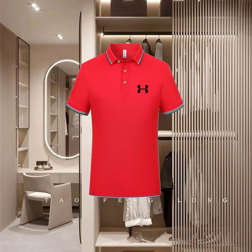 Golf Fashion Colorful Solid Color Collar Knitted Shirt Men's and Women's Casual 2026 Summer Short sleeved Top T-shirt