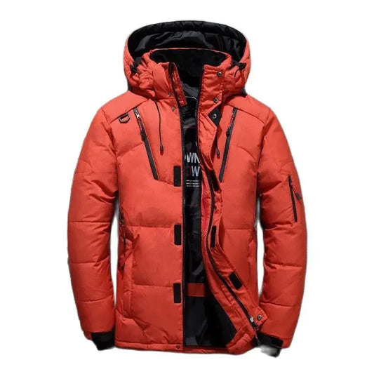 Men White Duck Down Parkas -20 Degree Winter Jacket Men's Thick Warm Snow Parkas Overcoat Windbreaker Hooded Parkas Coat Hombre