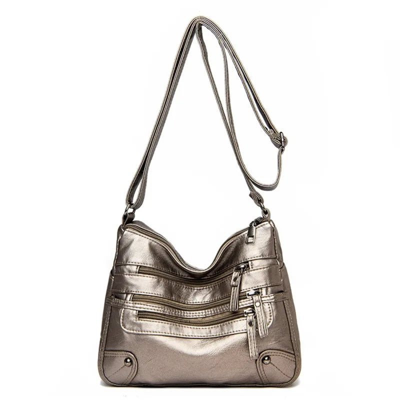 High Quality Women's Soft Leather Shoulder Bags Multi-Layer Classic Crossbody Bag Luxury Designer Handbag and Purse