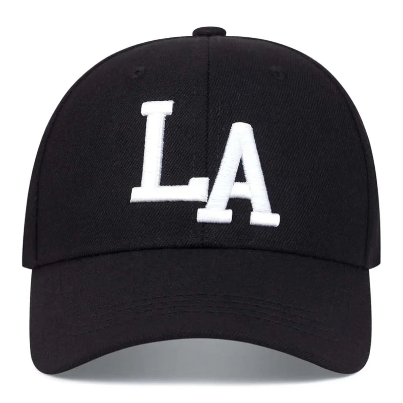 Unisex La Letter Embroidery Baseball Caps Spring and Autumn Outdoor Adjustable Casual Hats Sunscreen Hat