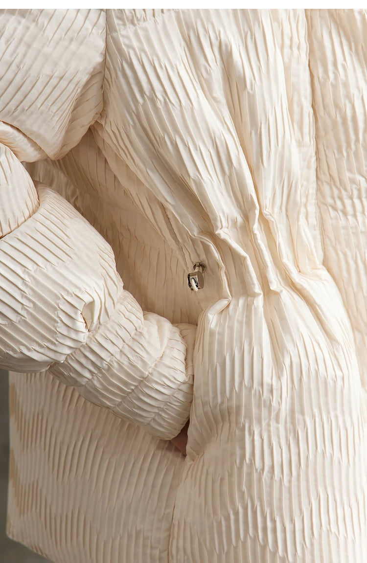 AMII Minimalist Duck Down Puffer Coat Women Winter 2025 Lightweight Stand Collar Lapel Warm Outerwear New Jackets 12344052