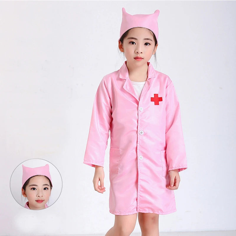 Kids Cosplay Clothes Boys Girls Doctor Nurse Uniforms Fancy toddler Christmas Xmas Role Play Costumes Party Wear doctor gown