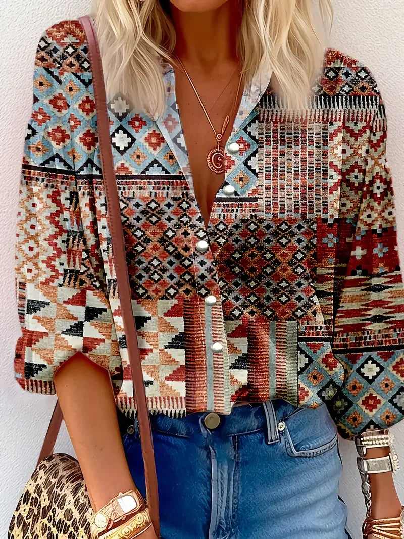 Women's Shirts Slim, Sexy, Soft and Comfortable Floral Long Sleeve Sun Shade Lapel Shirt New Women's 2024 Spring and Summer