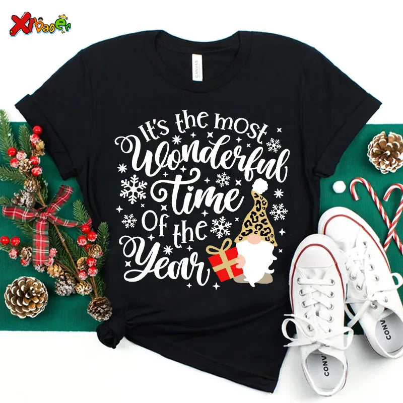 Family Christmas Shirts Cotton Family Matching Outfit Merry Christmas Kids Tshirts Baby Rompers Matching Pajamas Clothes Famille