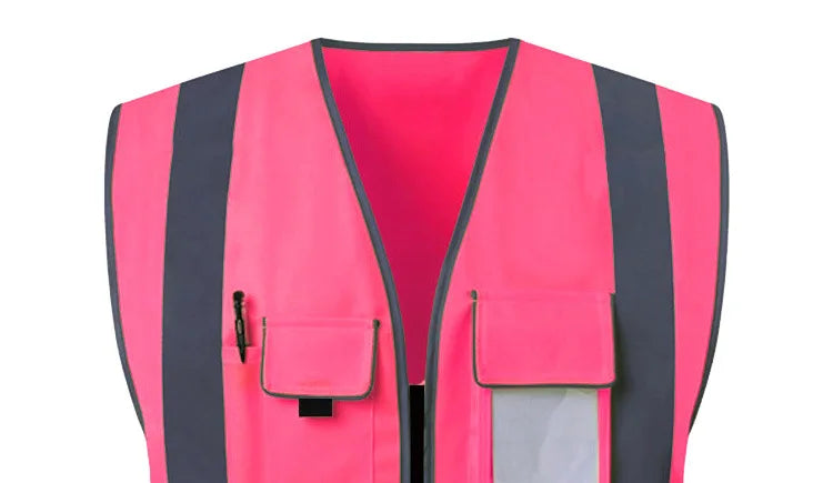 Size S-4XL Hi Vis Road Working Vest Outdoor Motorcycle Cycling  Waistcoat Clothing Workwear Jacket