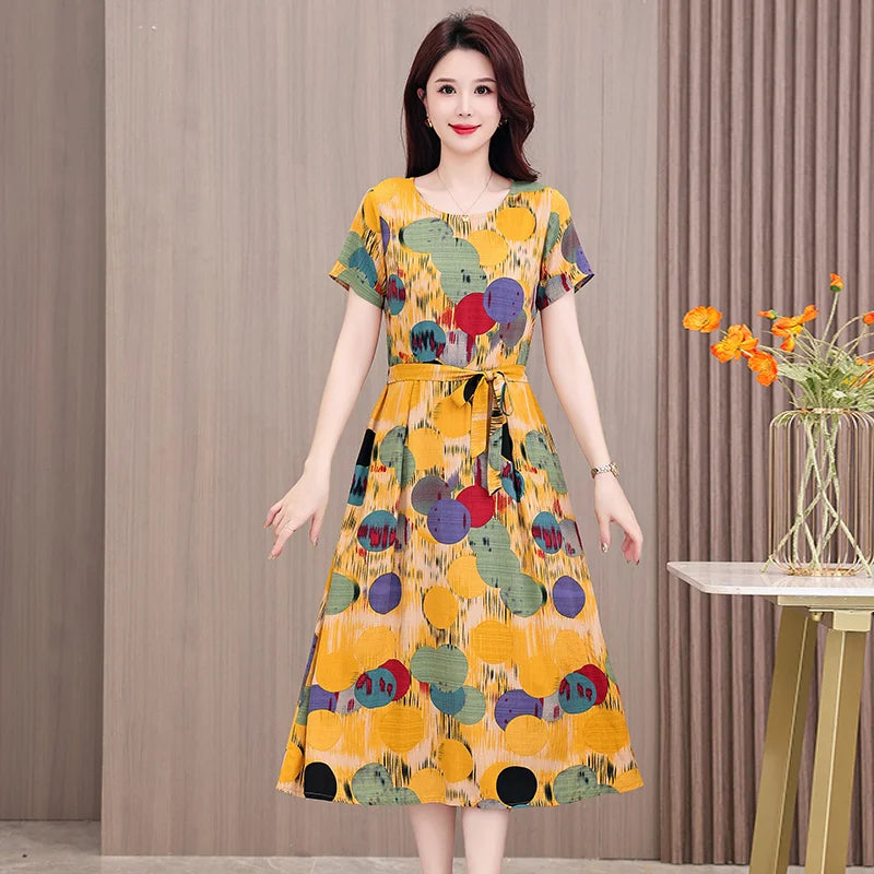 New Fashion Women Summer Dresses Hot Stylish O-Neck Print Floral Bohemian style Casual Loose sleeveless print Long Dress