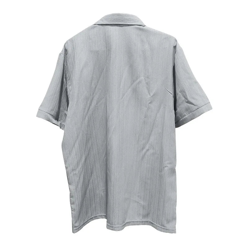 Summer European and American Style Men's Clothing Short Sleeve Cardigan Suit Men's Casual Loose Short Sleeves Shorts Beach Suit
