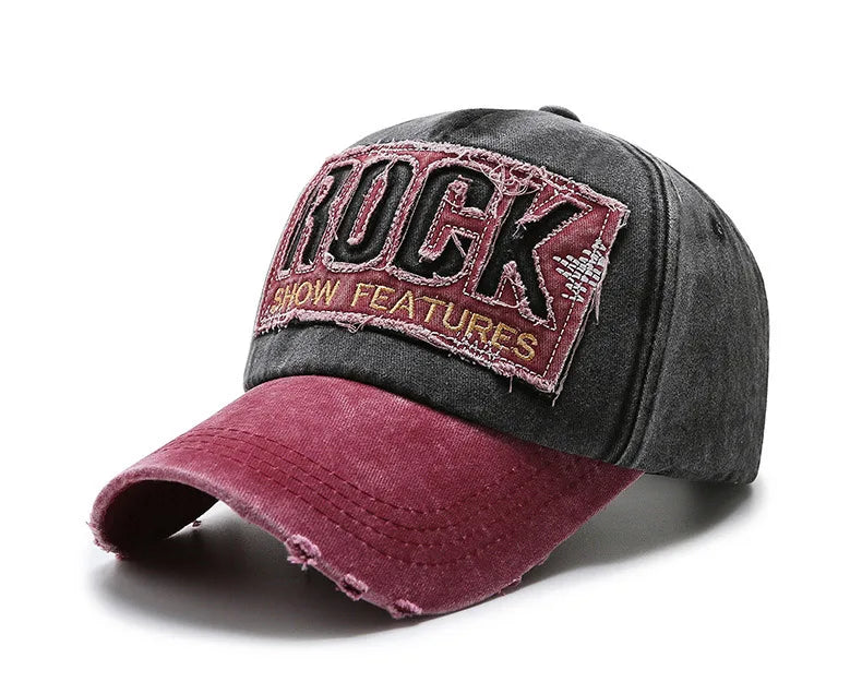 Korean version washed letters spring and autumn men's and women's fashion shabby denim baseball cap sunhat Official Website