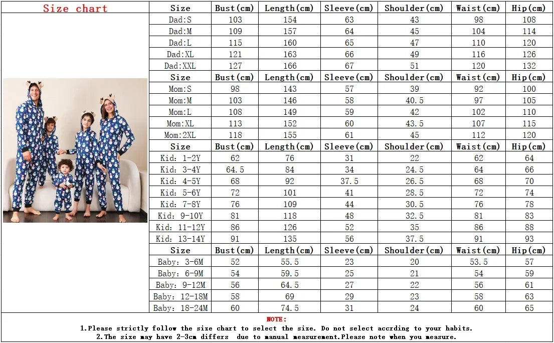Christmas Gift Mother Father Kids Matching Outfits Cute Deer Ear Hooded Romper Overall Soft Loose One-Piece Pajamas Family Look