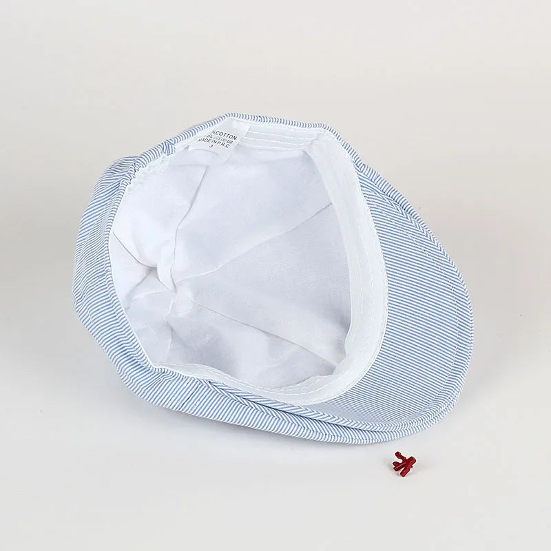 Hot Solid Color Children Berets Stripe Cotton Thin Fashion Simple Kids Hats & Caps Berretto Baby Caps for Boys Girls