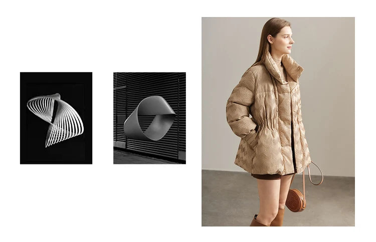 AMII Minimalist Duck Down Puffer Coat Women Winter 2025 Lightweight Stand Collar Lapel Warm Outerwear New Jackets 12344052