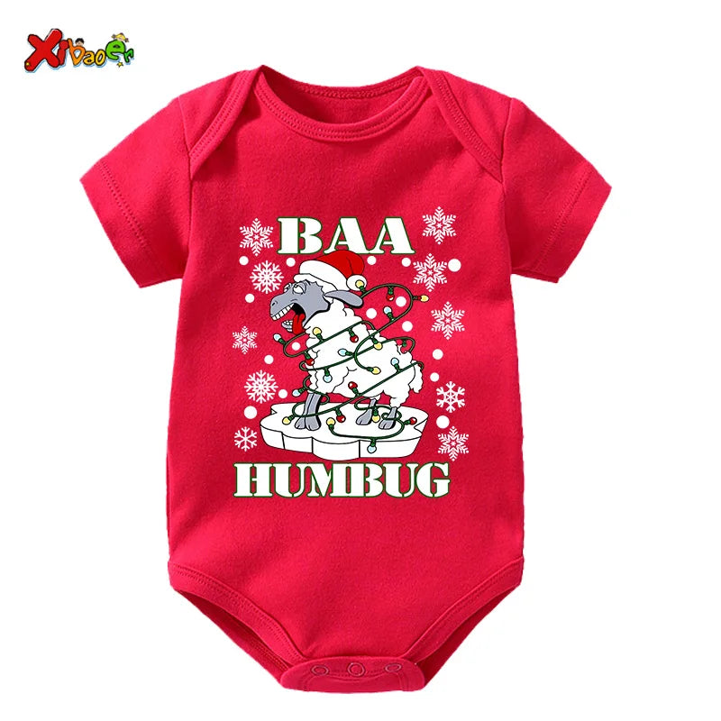 Family Christmas Shirts Cotton Family Matching Outfit Merry Christmas Kids Tshirts Baby Rompers Matching Pajamas Clothes Famille